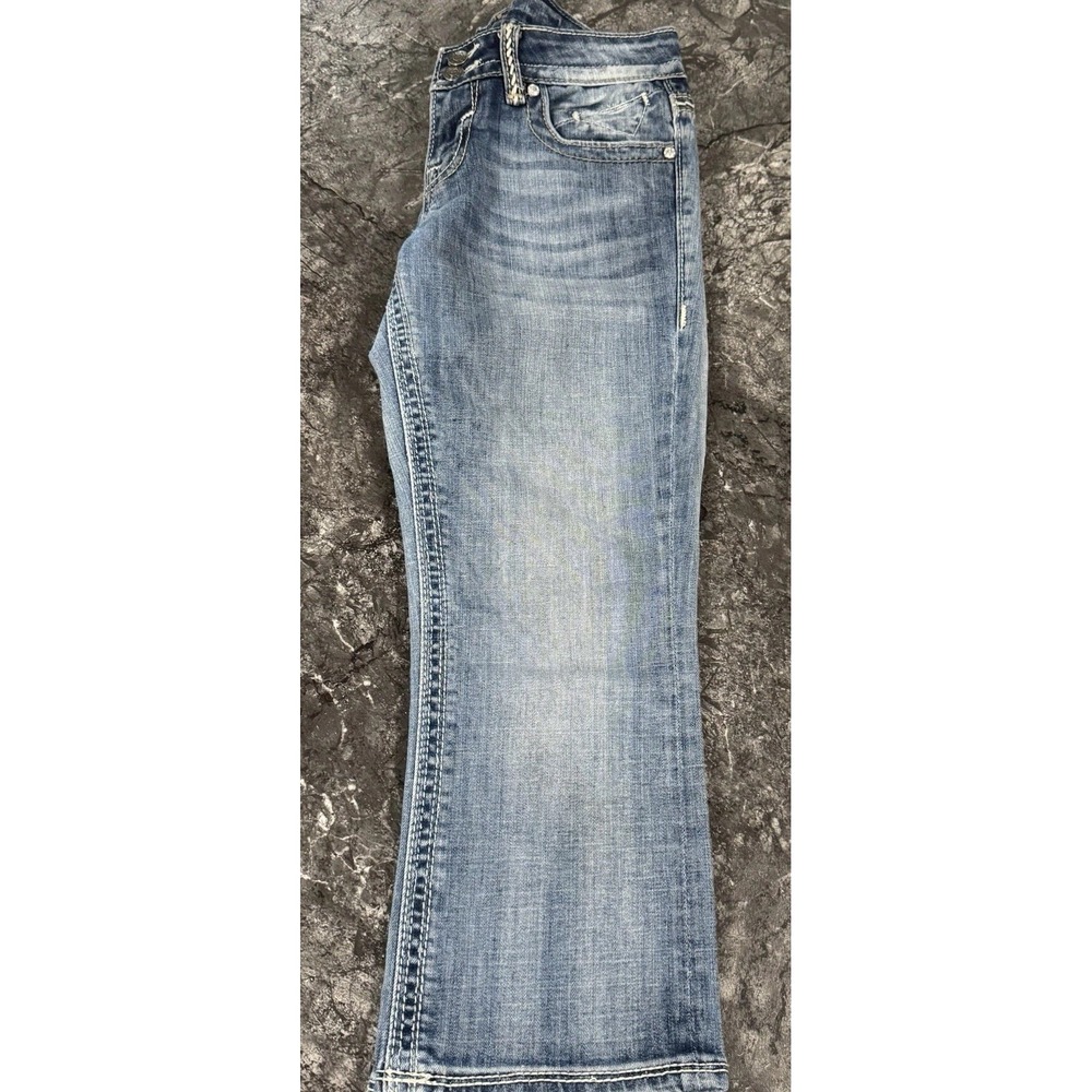Vigoss The New York Capri Womens Embellished Embroidered Back Flap Pocket Sz 5 - Picture 6 of 16